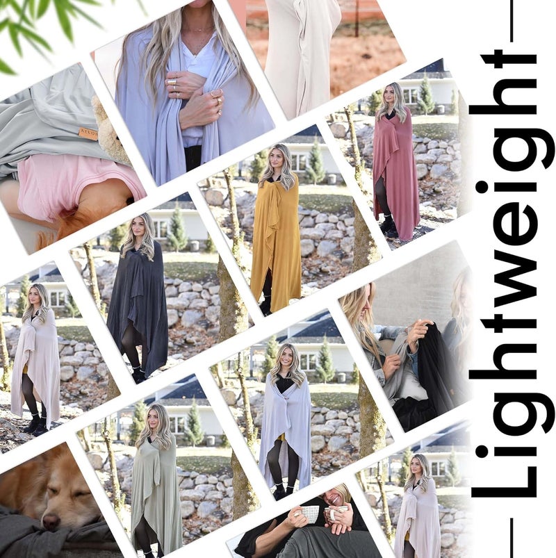 K E L O R Luxury Cooling Travel Blanket - Stretchy, Lightweight Soft & Breathable Shawl Wraps for Women | Easy-Care, Perfect for Travel, Airplane Blanket or Women Shawl(Blush Pink, Single-Sided) - Image 3